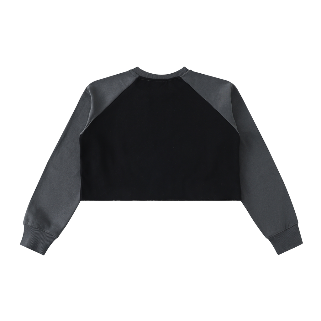 Raw-Hem Raglan Crop Sweatshirt