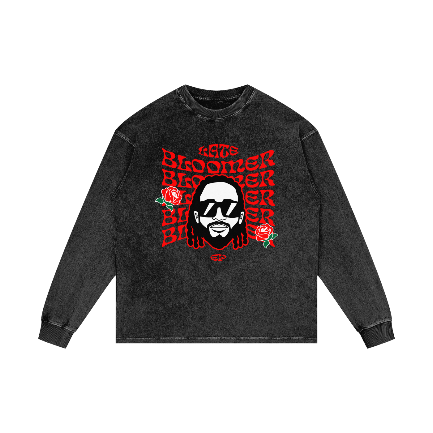 Late Bloomer Acid Wash Oversize Long Sleeve T-Shirt