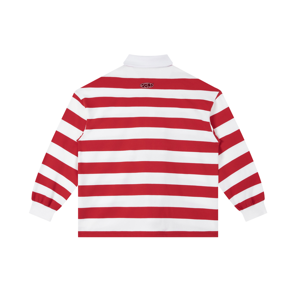 Stripe Polo Shirt Red and White