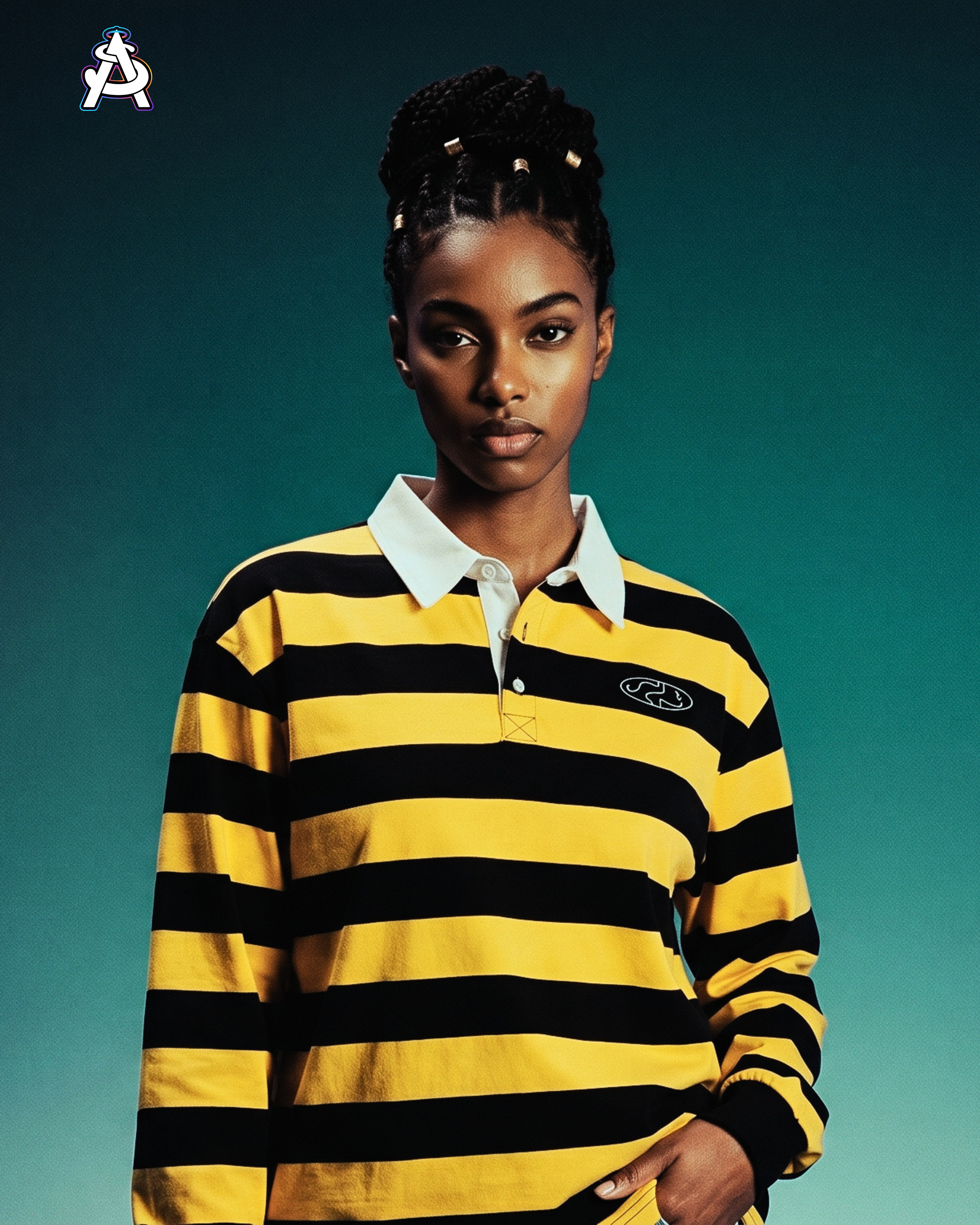 Stripe Polo Shirt: Yellow and Black