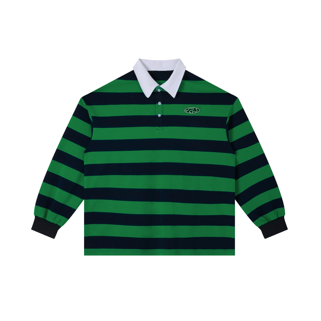 Stripe Polo Shirt; Green and Blue
