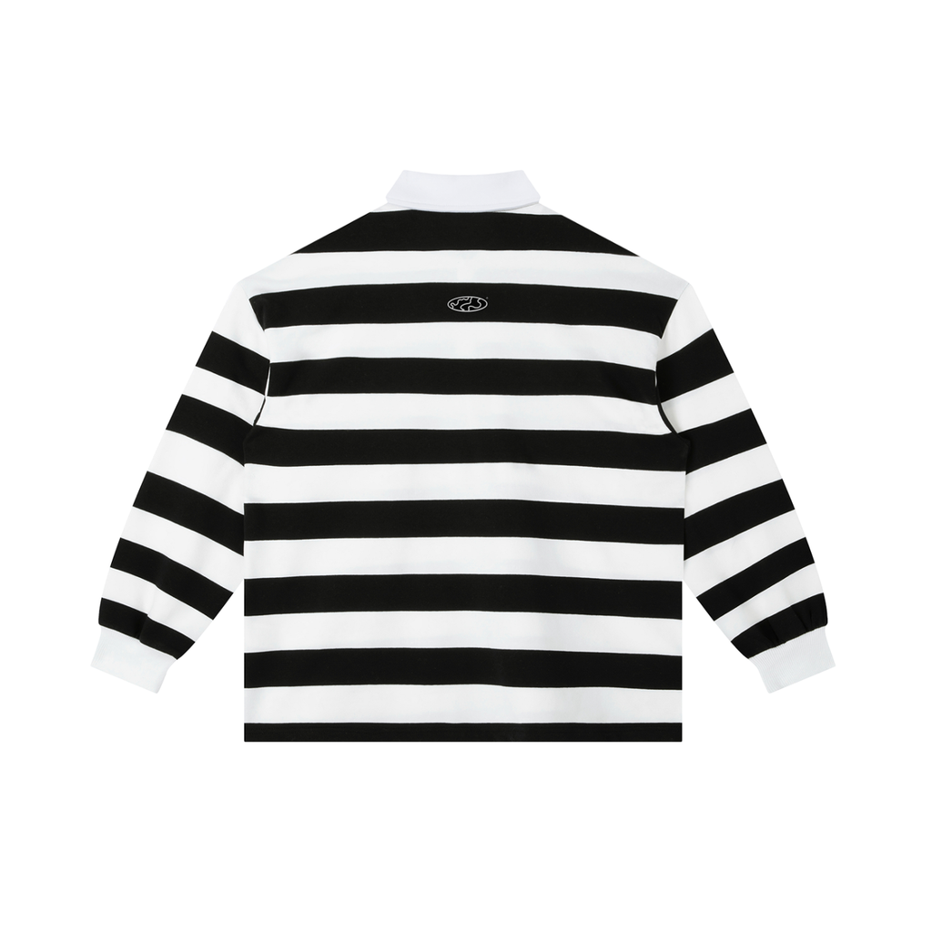 Stripe Polo Shirt: Black and White