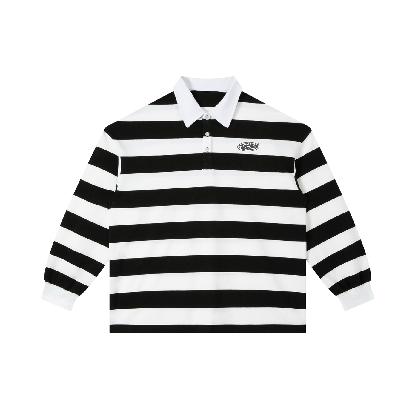 Stripe Polo Shirt: Black and White