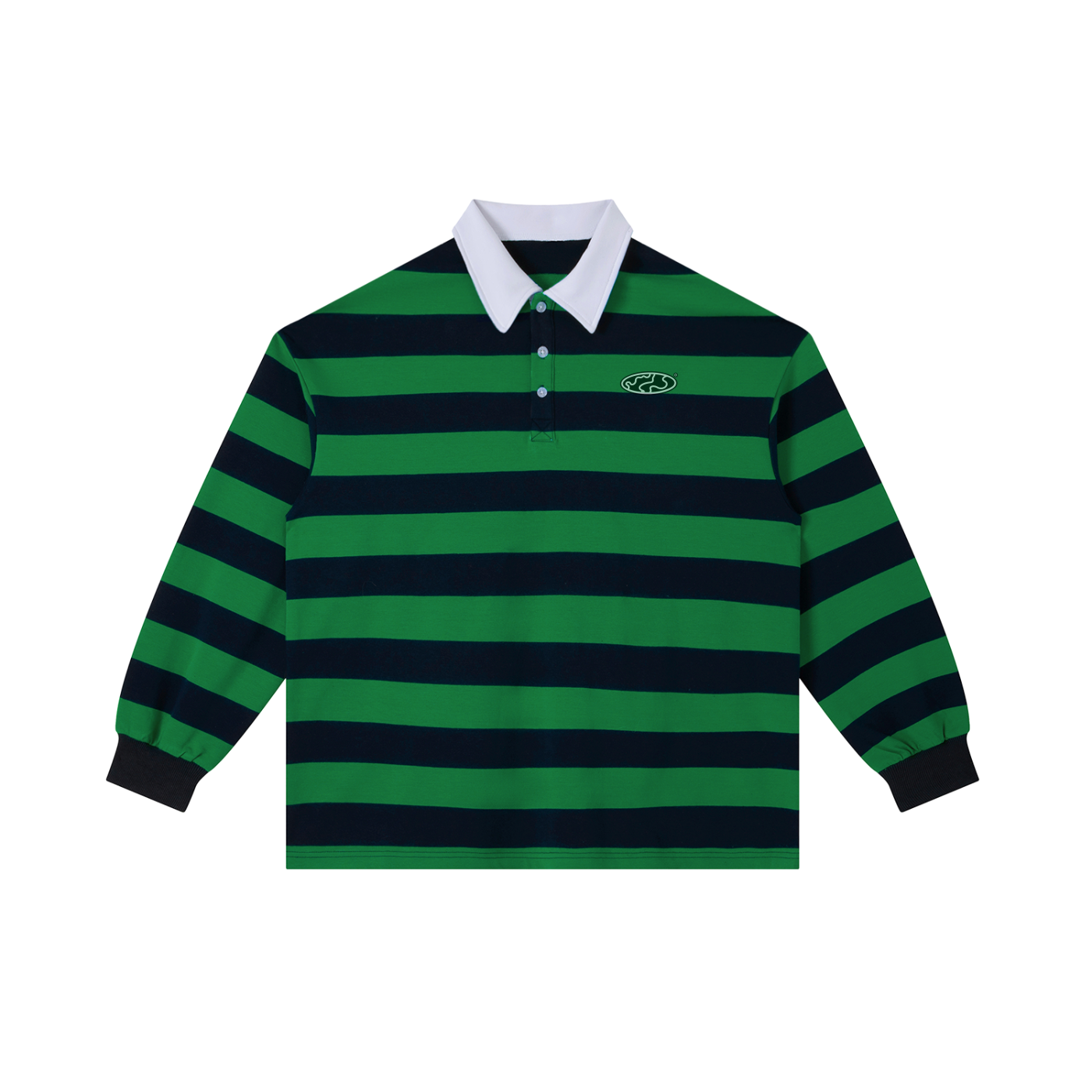 Stripe Polo Shirt: Black and White